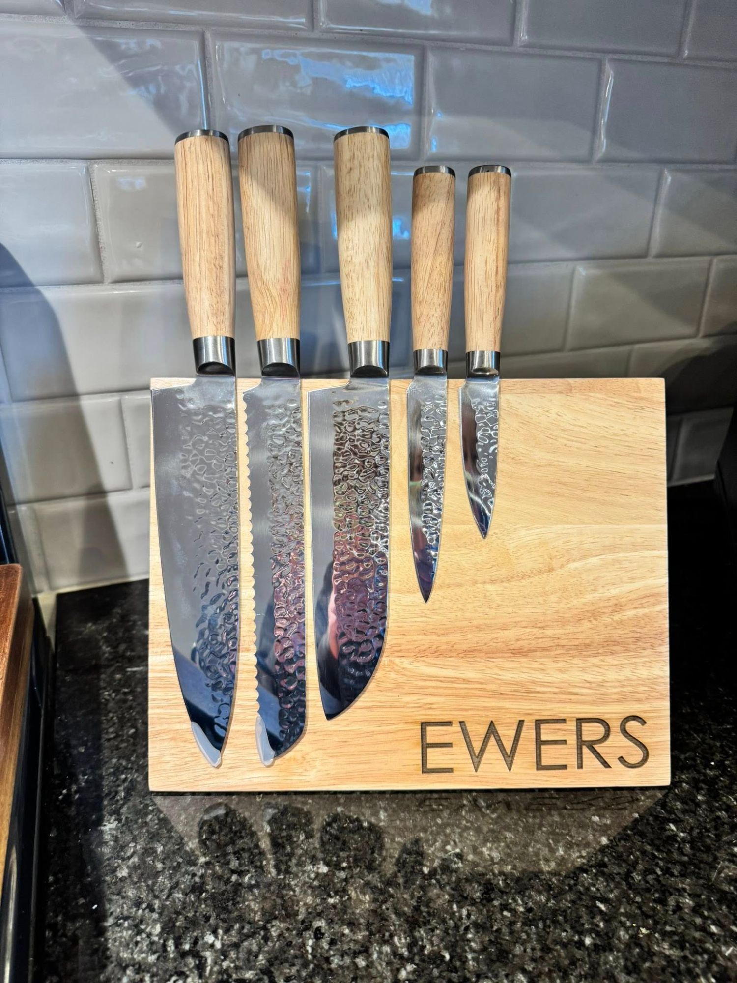 Kitchen Knife Set with Magnetic Block Stand